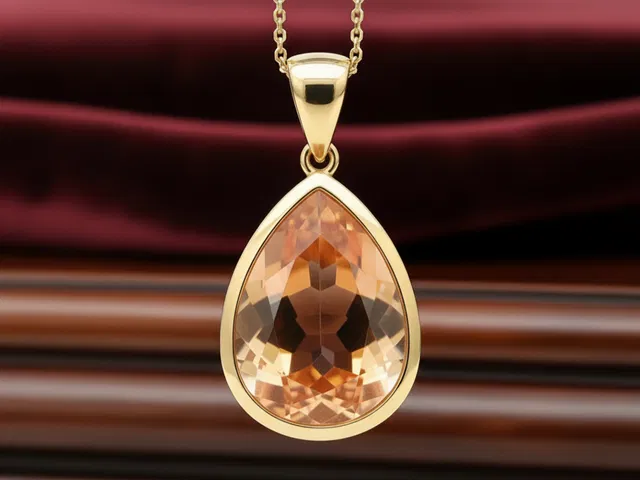 Imperial Topaz and Yellow Gold Pear Cut Bespoke Pendant
